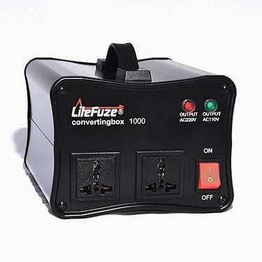 LiteFuze convertingbox 1000 Watt Voltage Converter Transformer - Circuit Breaker - Lifetime Warranty - Popularelectronics.com